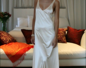 Bridal Nightgown Satin Slip Dress Liner Bridal Slip Wedding Slip Formal Length Slip Bridal Lingerie Wedding Lingerie Sleepwear