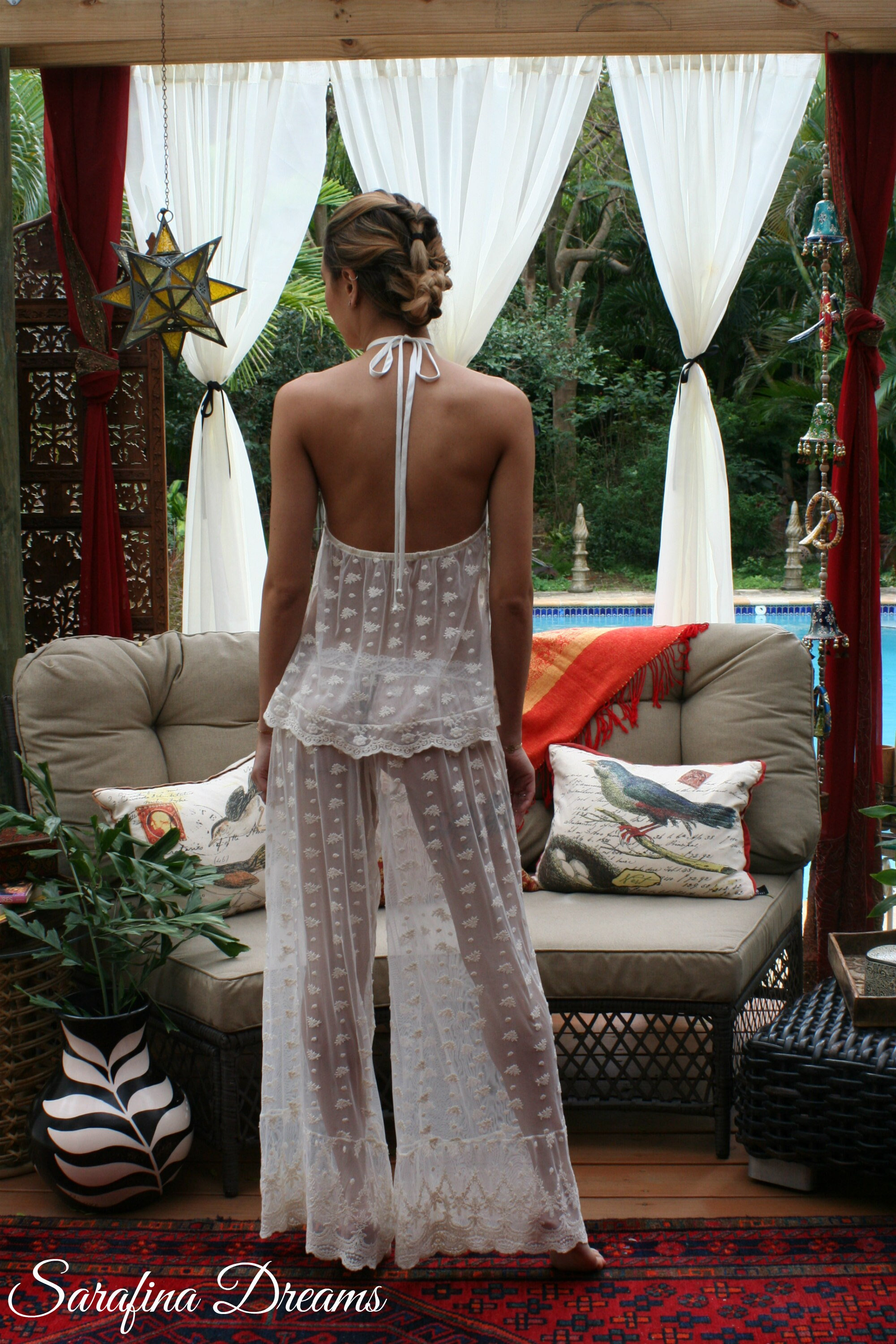 White lace pyjamas hotsell