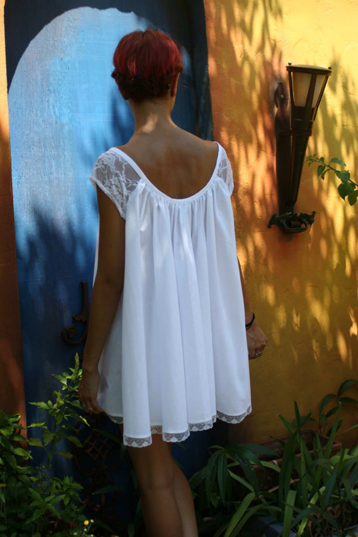 White Cotton Baby Doll Nightgown Shabby Chic Full Swing Lace Etsy