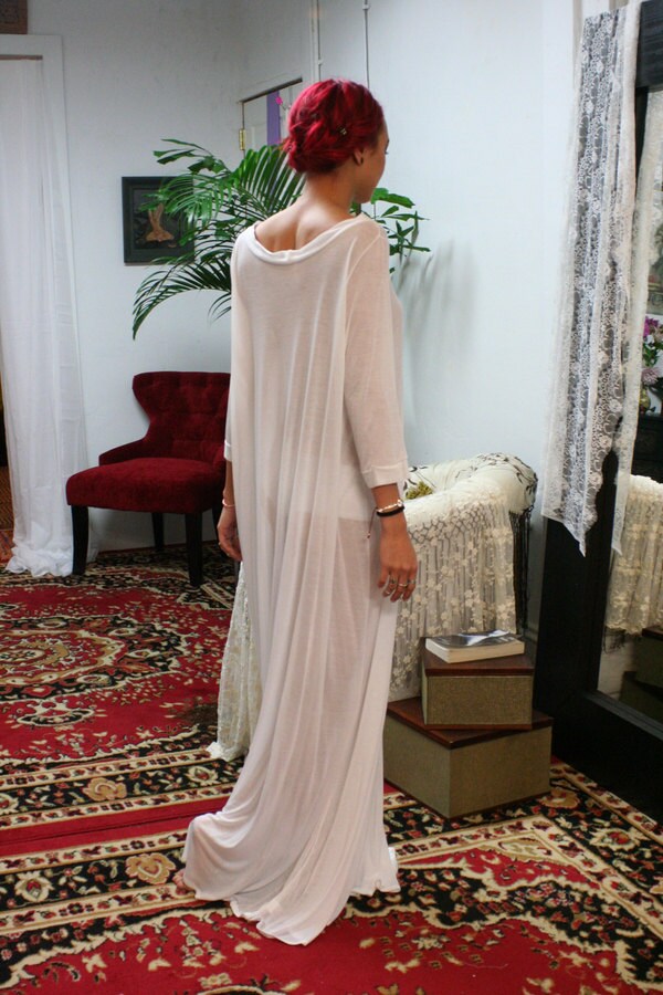 Bridal Silk Knit T Shirt Nightgown Sheer Light Honeymoon Etsy