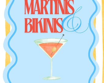 15+ Page Bikinis and Martinis Bachelorette Weekend Digital Itinerary | Editable Canva Template | Mobile Friendly | Dirty Martini Party