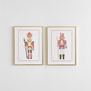 Nutcracker Watercolor Art Prints, Set of 2, Christmas Decor (Digital Download)
