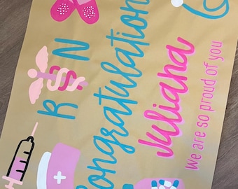 Hand Painted Custom Nursing Graduation Banner