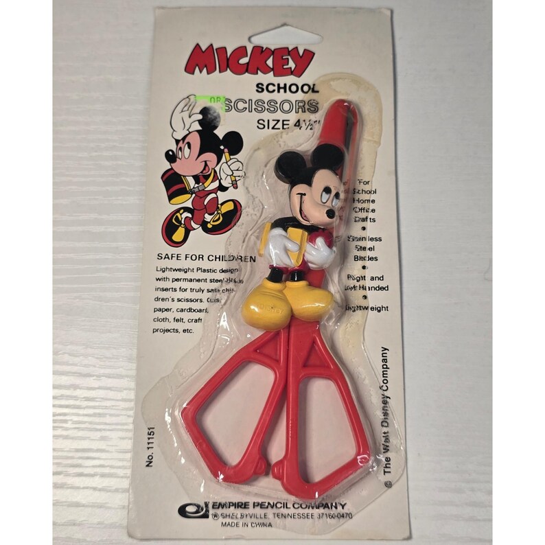 Vintage Disney Mickey Mouse Kids Scissors Stainless Steel Empire Pencil ...