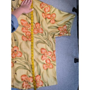 Y2K Tommy Bahama Mens XXL 100% Silk Button Down Yellow Floral Tropical Vacation image 10