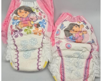 Vintage 2005 Dora the Entdecker Feel nLearn Training Pull Up Windeln 2er Set 1T