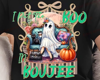 I Put The Boo in Boujee Png, Coquette Halloween PNG, Fall png, Spooky Season Png, Pumpkin Png, Halloween Mama Png, Sublimacja TShirt Design