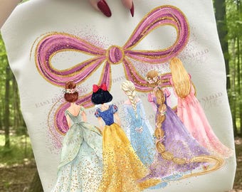 Watercolor preppy Coquette Png, Princesses Coquette Bow Shirt Design, Cartoon Princess Png, Girly Sublimation Shirt Design, Princess Png