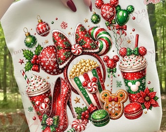 Christmas Mouse Inspired PNG, Coquette Christmas Sublimation, Trendy Christmas Shirt, Tis the Season Png, Cute Girly Png,  Gingerbread Png