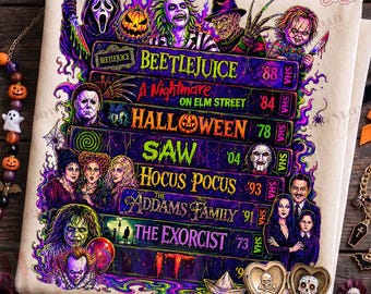 Funny 90s Halloween VHS PNG, Retro Halloween Movie VHS Tape Shirt Design Sublimation, 90s Nostalgia Halloween Holiday, Vintage Movie Night