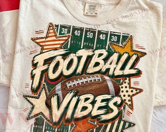 Trendy Retro Football Vibes PNG, Football Field Sublimation DTF, Game Day Shirt Png Women, Distressed Football PNG, Cozy Fall Season Png