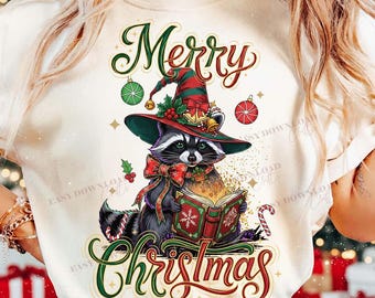 Feral Christmas PNG Racoon Sublimation Sweatshirt design Merry Christmas Funny Shirt digital design Festive Feral Racoon PNG Dtf Xmas Design