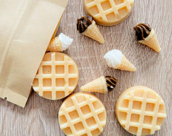 Ice Cream & Waffle Cone Wax Melts: Vegan Coconut Soy Sunflower Wax