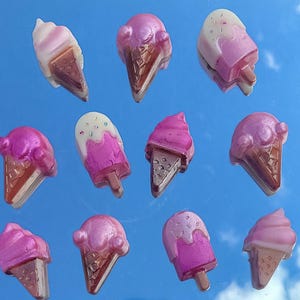 Natural Wax Melts- Scoopable Mini Popsicle and Ice Cream Cone- Dreamsicle Collection Pink Dreams