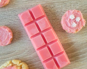 Barra de cera aromática con aroma a limonada de fresa: mezcla vegana de coco y soja.