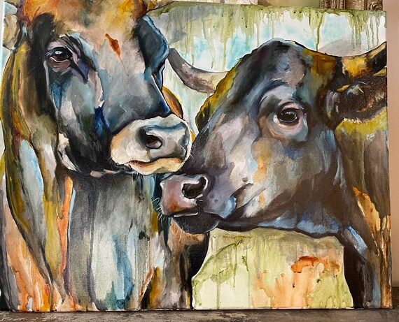 Cows, oil on canvas