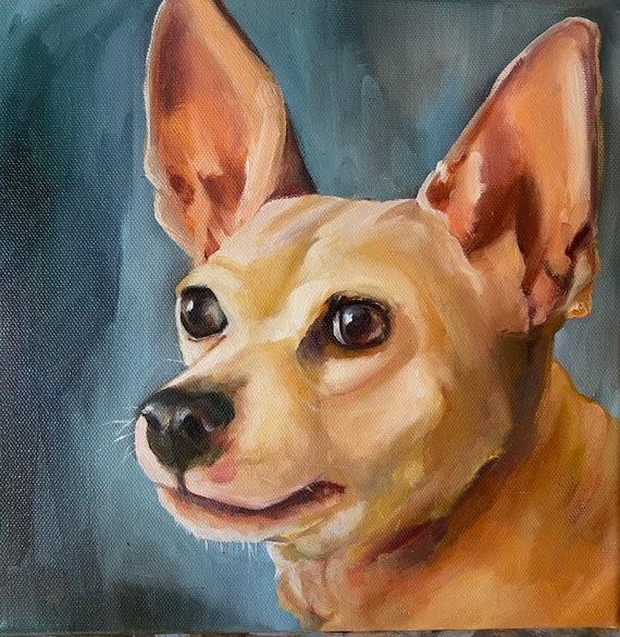 10x10 pet portraits, oil on canvas