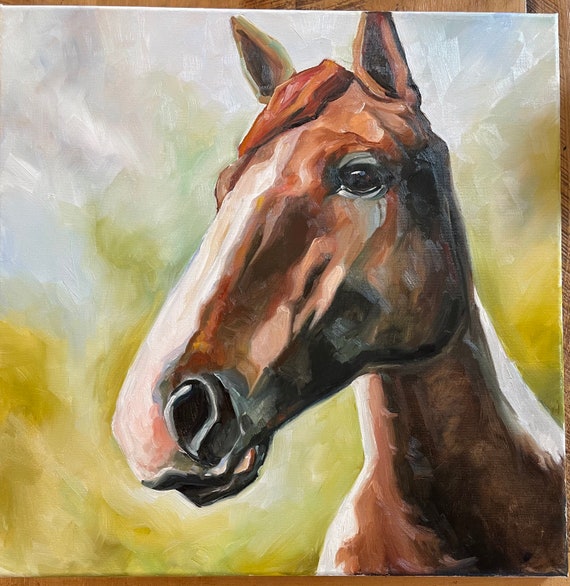 Brown horse, 20x20