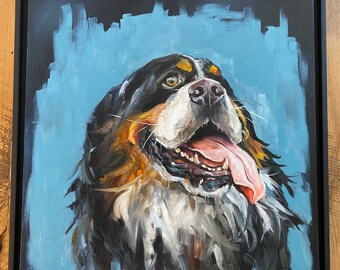 20x20 pet portrait, oil