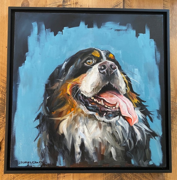 20x20 pet portrait, oil