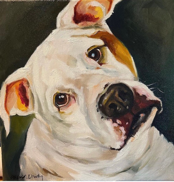 16x20 pet portrait, oil painting, one pet