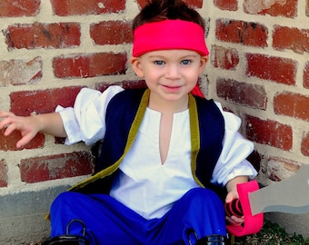 Pirate Pirates Boy  Halloween Costume Blue toddler  sizes through kids size 10 years old