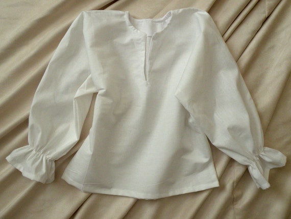 Peasant Pirate Costume Shirt Long Sleeved White Cotton for Boys