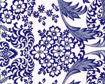 Toile Blue Oilcloth Fabric