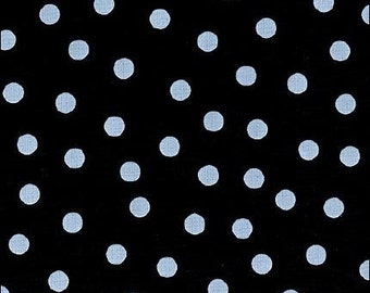Oilcloth By The Yard White Dot on Black