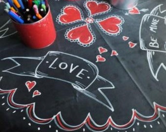BLACK CHALK CLOTH BOARD FABRIC CHALKBOARD PLAIN TABLECLOTH CO click for size BLACK CHALK CLOTH BOARD FABRIC CHALKBOARD PLAIN TABLECLOTH CO click for size