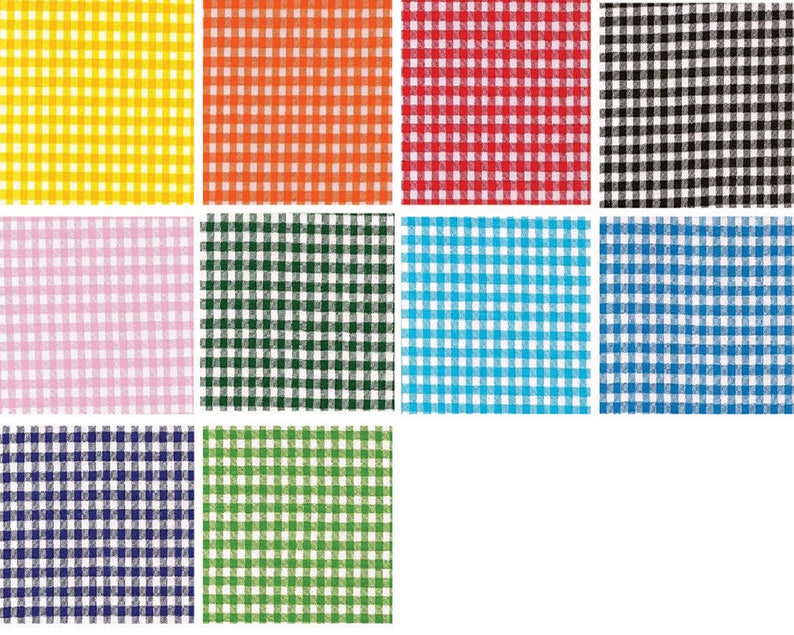 Oilcloth By The Yard Gingham Your choice of Color image 1
