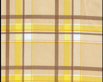 Plaid Oilcloth in Brown and Yellow By The Yard