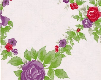 Oilcloth By The Yard English Roses Purple