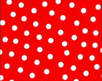 Oilcloth By The Yard White Dot On Red