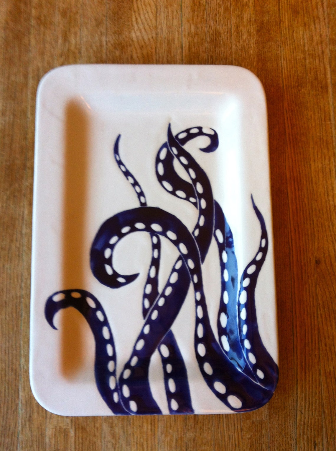 Blue Octopus Rectangular Tray Serving Plate Platter Tray Etsy