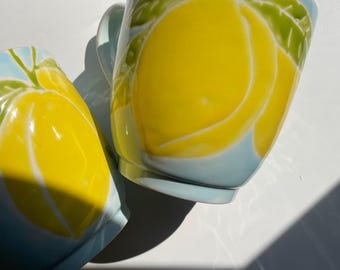 Etsy, Lemon mugs, lemon branch, 20 ounce, large mugs