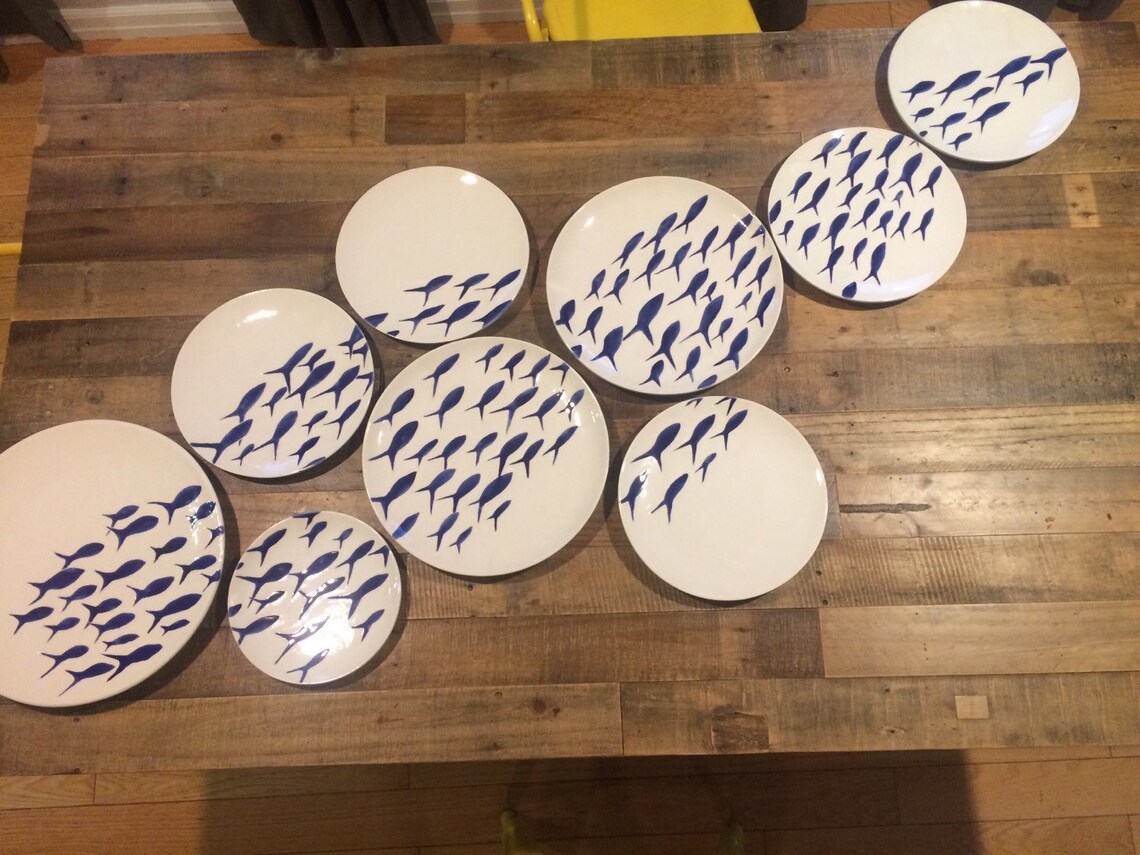 Plate Wall Blue and White Pottery Wall Decor School of Etsy Canada