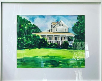 Custom Home portraits, watercolor house painting, individually made to order