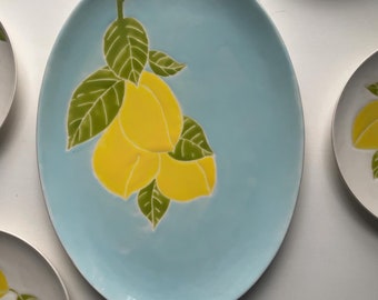 Etsy, serving dish, platter, lemon tree, ceramic plate