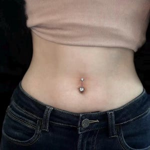 Curved barbell perforation, belly button strip, body perforation jewelry, belly button buckle, belly button nail