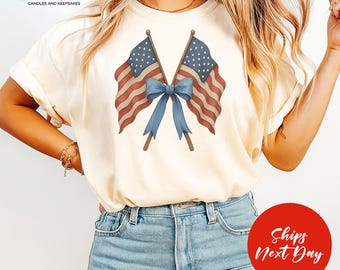 Cottagecore Flagge Bogen T-Shirt: Komfort Farben Vaterländisches T-Shirt