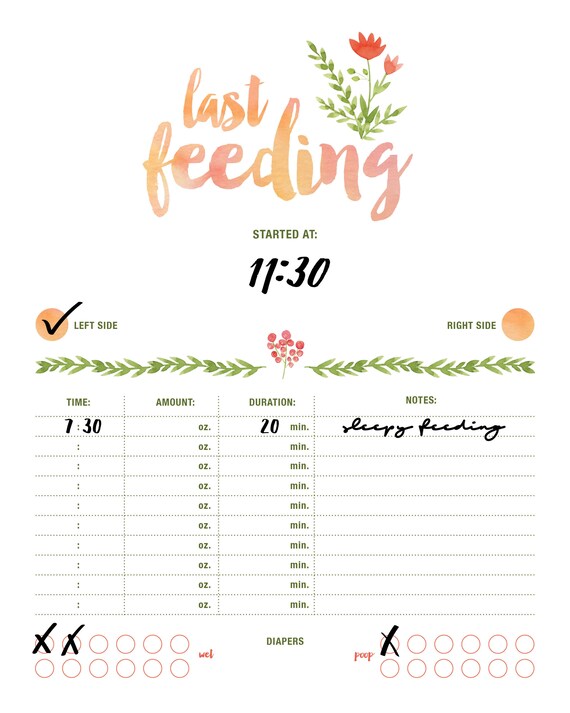 Newborn Feeding Chart