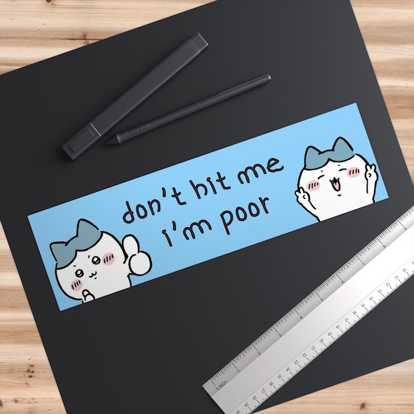 Hachiware Chiikawa Bumper Sticker: Funny Meme Car Decal