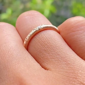 Unique Moissanite Celestial Wedding Band, Antique Jewellery, Lacie Wedding Band, Vintage Starburst Wedding Band, 14k Gold Diamond band Gift
