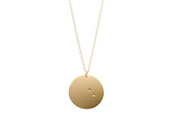 1.25" Aries 14k Gold Dipped Zodiac Constellation Necklace