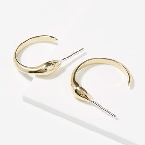 Small Snake Brass Hoop Earrings