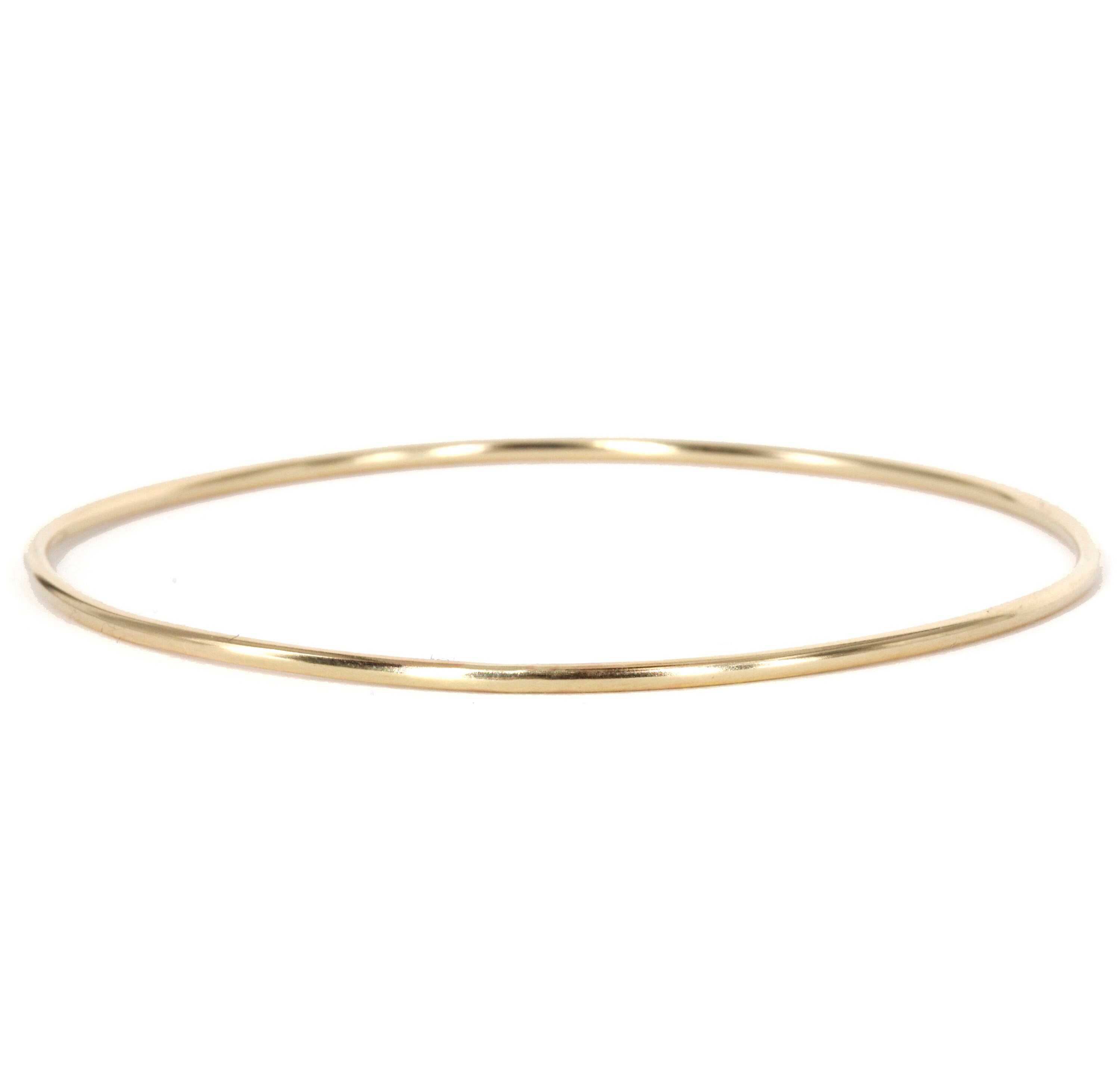Bangle Bracelet Sterling Silver or 14k Yellow Gold Etsy