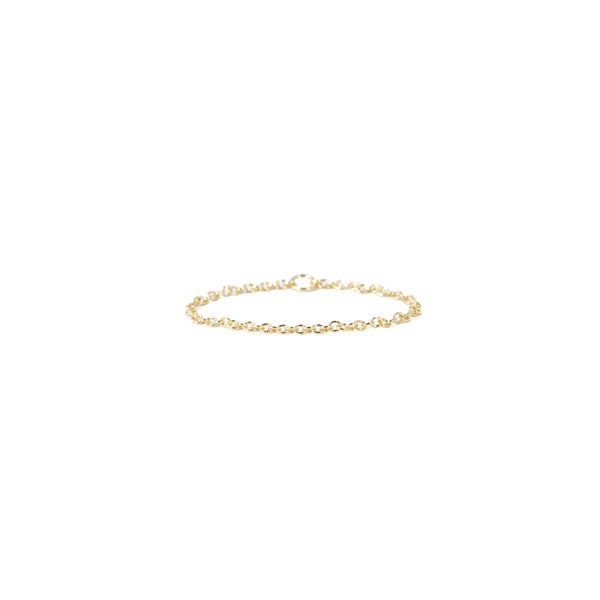 Thin Cable Chain Ring, Sterling Silver or 14k Yellow Gold