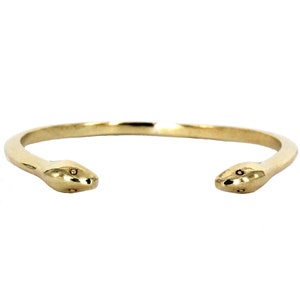 2 Headed Brass Snake Cuff Bracelet
