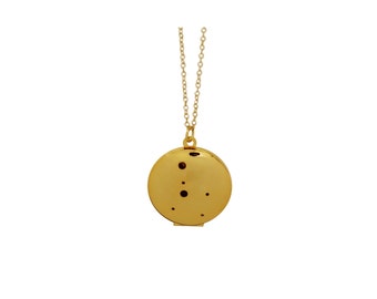 1" Cancer 14k Gold Dipped Zodiac Constellation Locket